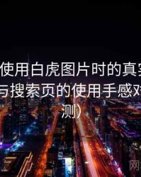 第一次使用白虎图片时的真实感受：分类页与搜索页的使用手感对比（实测）