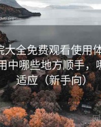 蜂鸟影院大全免费观看使用体验复盘：日常使用中哪些地方顺手，哪些需要适应（新手向）