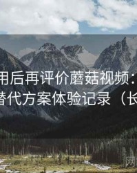 多次使用后再评价蘑菇视频：资源失效时的替代方案体验记录（长期体验）