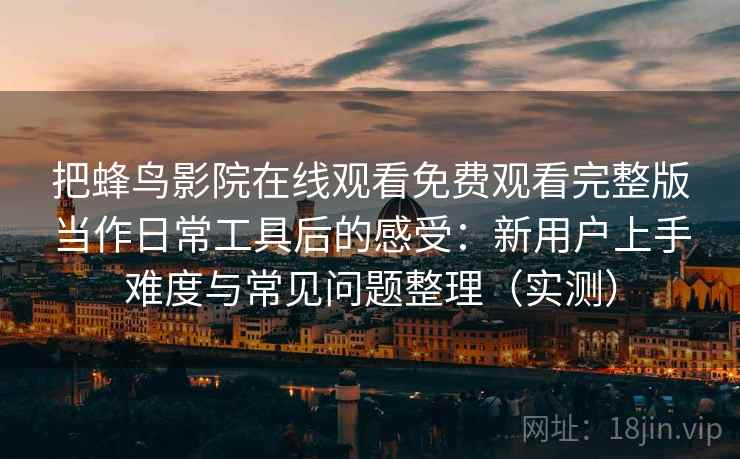 把蜂鸟影院在线观看免费观看完整版当作日常工具后的感受：新用户上手难度与常见问题整理（实测）