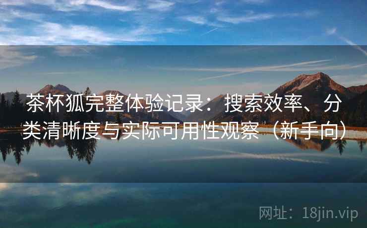 茶杯狐完整体验记录:搜索效率、分类清晰度与实际可用性观察(新手向) 茶杯狐完整体验记录:搜索效率、分类清晰度与实际可用性观察(新手向)