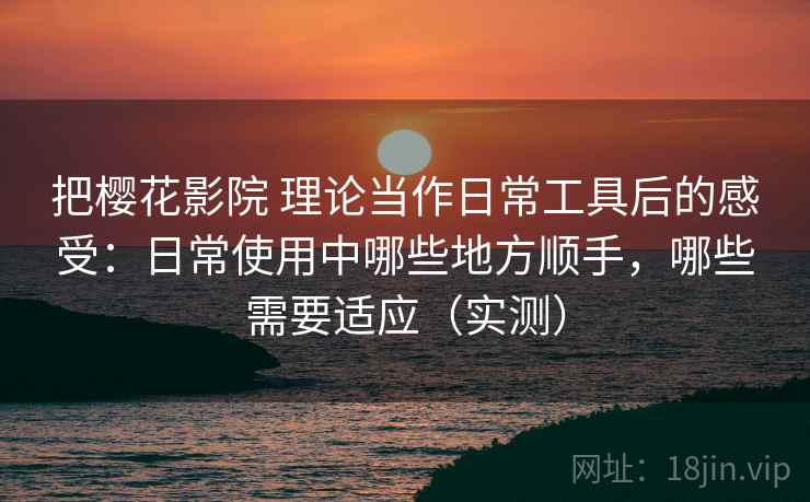 把樱花影院 理论当作日常工具后的感受：日常使用中哪些地方顺手，哪些需要适应（实测）