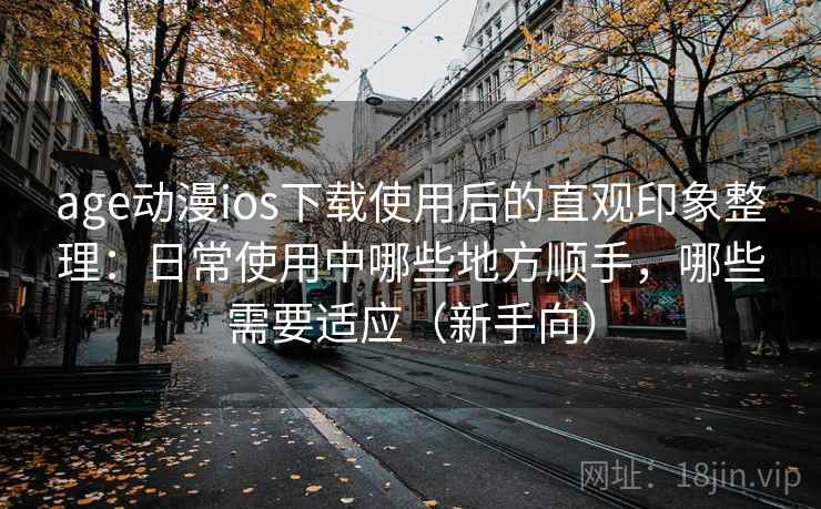 age动漫ios下载使用后的直观印象整理：日常使用中哪些地方顺手，哪些需要适应（新手向）
