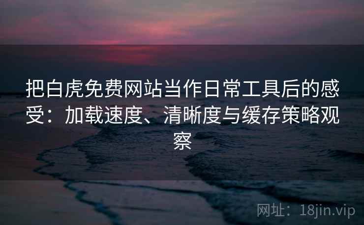 把白虎免费网站当作日常工具后的感受：加载速度、清晰度与缓存策略观察